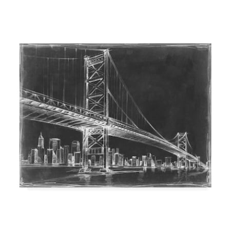 Ethan Harper 'Suspension Bridge Blueprint Iii' Canvas Art,24x32